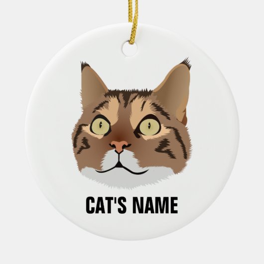 Persoonlijke Tabby Kat Keramisch Ornament (Voorkant)