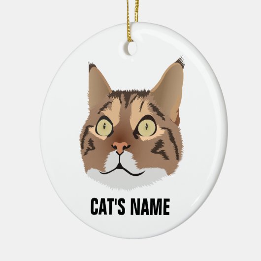 Persoonlijke Tabby Kat Keramisch Ornament (Links)