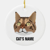 Persoonlijke Tabby Kat Keramisch Ornament (Achterkant)