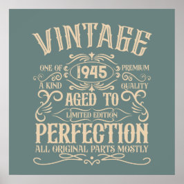 Persoonlijke tachtig vintage 80ste verjaardagsfees poster