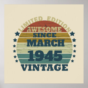 Persoonlijke tachtig vintage 80ste verjaardagsfees poster