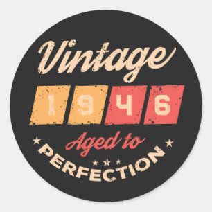 Persoonlijke tachtig vintage 80ste verjaardagsfees ronde sticker
