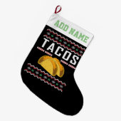 Persoonlijke Tacos Ugly KerstSweater Grote Kerstsok (Voorkant (Hangend))