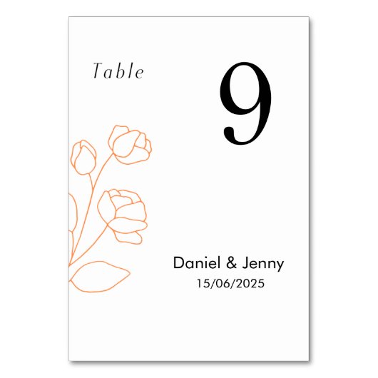 Persoonlijke Tafel Nummerkaart Kaart (Voorkant)