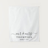 Persoonlijke tafelloper voor bruiloft Mr. & Mrs. Wandkleed (Voorkant)
