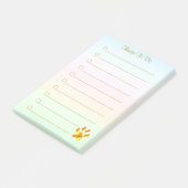 Persoonlijke taken en gouden poot post-it® notes (Schuin)