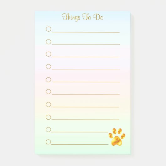 Persoonlijke taken en gouden poot post-it® notes (Voorkant)