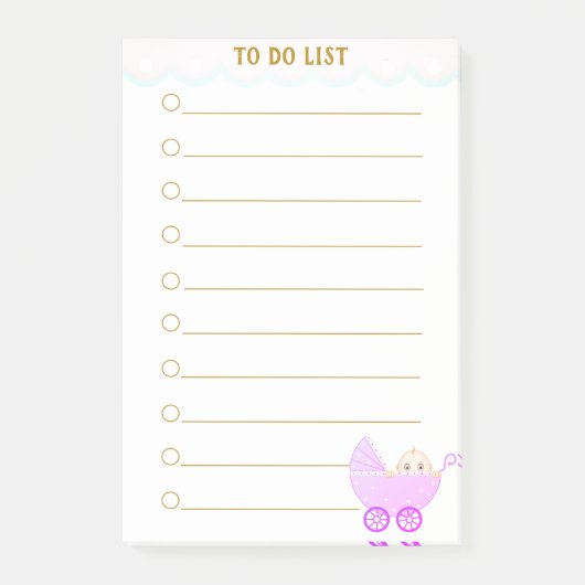 Persoonlijke takenlijst & babywagen post-it® notes (Voorkant)