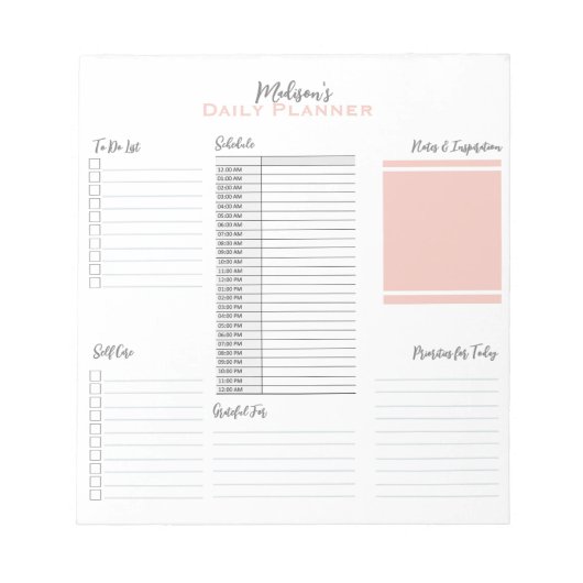 Persoonlijke Takenlijst Dagelijkse Planner Schema Notitieblok (Voorkant)