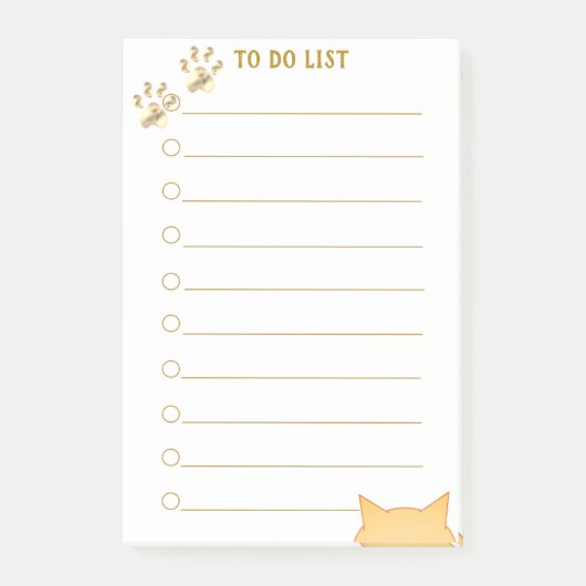 Persoonlijke takenlijst & kattenpootjes post-it® notes (Voorkant)