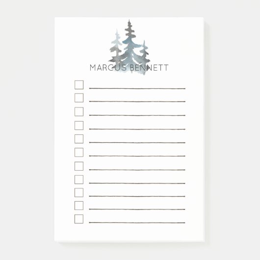 Persoonlijke takenlijst voor mannen | Evergreen Post-it® Notes (Voorkant)