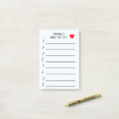 Persoonlijke takenlijst voor schatje post-it® notes (Op bureau)