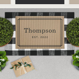 Persoonlijke Tan Familienaam Monogram Deurmat