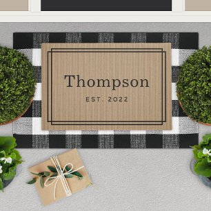 Persoonlijke Tan Familienaam Monogram Deurmat