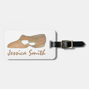 Persoonlijke Tan Lyrical Modern Dance Teacher Shoe Bagagelabel