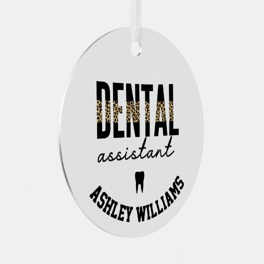 Persoonlijke tandassistent Cheetah Metalen Ornament (Voorkant Rechts)