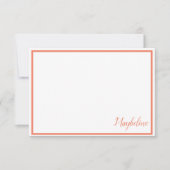 Persoonlijke Tangerine en Witte Notitiekaarten Kaart (Voorkant)
