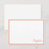 Persoonlijke Tangerine en Witte Notitiekaarten Kaart (Voorkant / Achterkant)