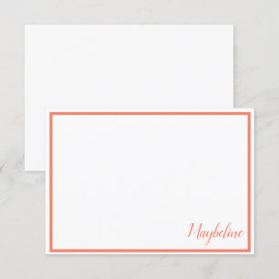 Persoonlijke Tangerine en Witte Notitiekaarten Kaart