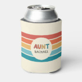 Persoonlijke tante retro strepen leuk blikjeskoeler (Blikje Achterkant)