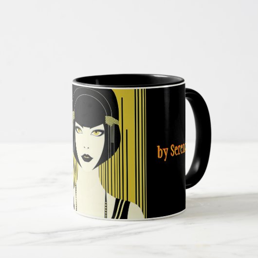 Persoonlijke Tarot Mok Art Deco Flapper Girl (Voorkant rechts)