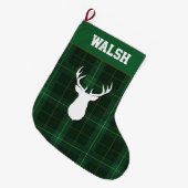 Persoonlijke Tartan Deer Pset Walsh Grote Kerstsok (Voorkant (Hangend))