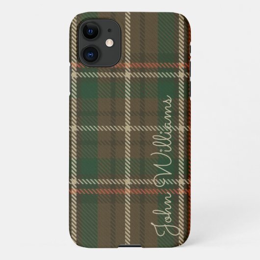 Persoonlijke TARTAN-speldehandgeschreven naam Mode iPhone Hoesje (Achterkant)