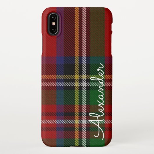 Persoonlijke TARTAN-speldehandgeschreven naam Mode iPhone Hoesje (Achterkant)