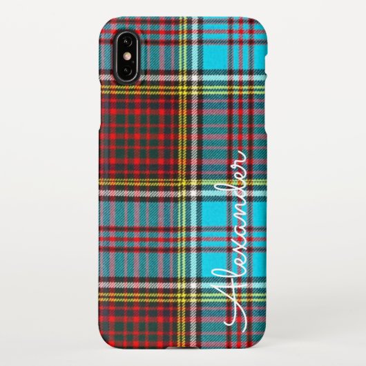 Persoonlijke TARTAN-speldehandgeschreven naam Mode iPhone Hoesje (Achterkant)