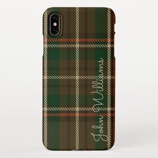 Persoonlijke TARTAN-speldehandgeschreven naam Mode iPhone Hoesje (Achterkant)