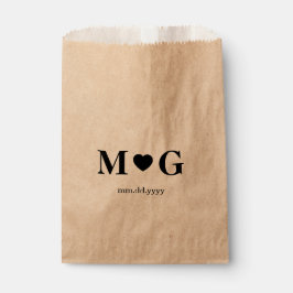 Persoonlijke tas met liefdesteken-monogram bedankzakje