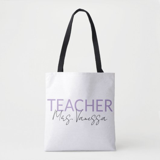 Persoonlijke tas met naam leraar, Retro Onderwijsa (Voorkant)