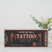 Persoonlijke tatoeagevoucher ticket kaart (Staand voorkant)