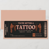 Persoonlijke tatoeagevoucher ticket kaart (Voorkant / Achterkant)