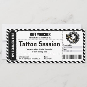 Persoonlijke Tattoo Cadeaubon cadeaukaart Kaart