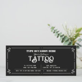 Persoonlijke Tattoo Cadeaubon CERTIFICAAT Kaart (Staand voorkant)