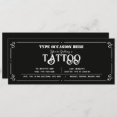 Persoonlijke Tattoo Cadeaubon CERTIFICAAT Kaart (Voorkant / Achterkant)
