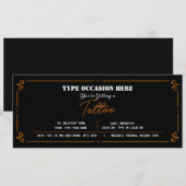 Persoonlijke Tattoo Cadeaubon CERTIFICAAT Kaart (Voorkant / Achterkant)