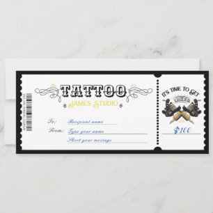 Persoonlijke Tattoo Cadeaubon Certificaat Ticket G Kaart