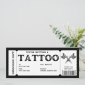Persoonlijke Tattoo Cadeaubon Sjabloon Kaart (Staand voorkant)