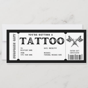 Persoonlijke Tattoo Cadeaubon Sjabloon Kaart