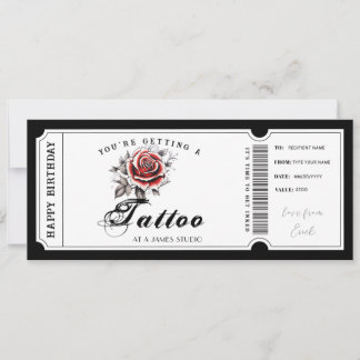 Persoonlijke Tattoo cadeaubon Sjabloon Kaart