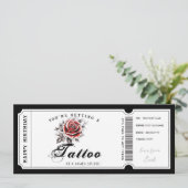 Persoonlijke Tattoo Cadeaubon Template Kaart (Staand voorkant)