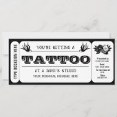 Persoonlijke Tattoo Ticket Cadeaubon Sjabloon Kaart (Voorkant)