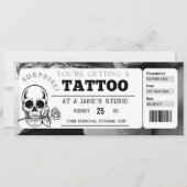 Persoonlijke Tattoo Ticket Cadeaubon Sjabloon Kaart (Voorkant)