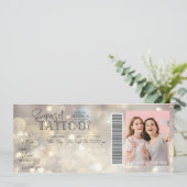 Persoonlijke Tattoo Verjaardag Cadeaubon Certifica Kaart (Staand voorkant)