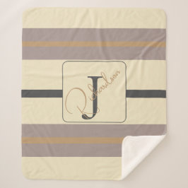 Persoonlijke Taupe Gouden Streep Moderne Neutrale Sherpa Deken