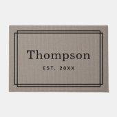 Persoonlijke Taupe Grey Family Achternaam Monogram Deurmat (Voorkant)