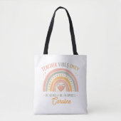 Persoonlijke 'Teacher Vibes Only' Tote Tas (Voorkant)