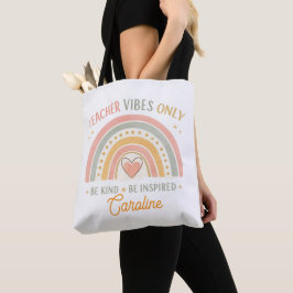 Persoonlijke 'Teacher Vibes Only' Tote Tas